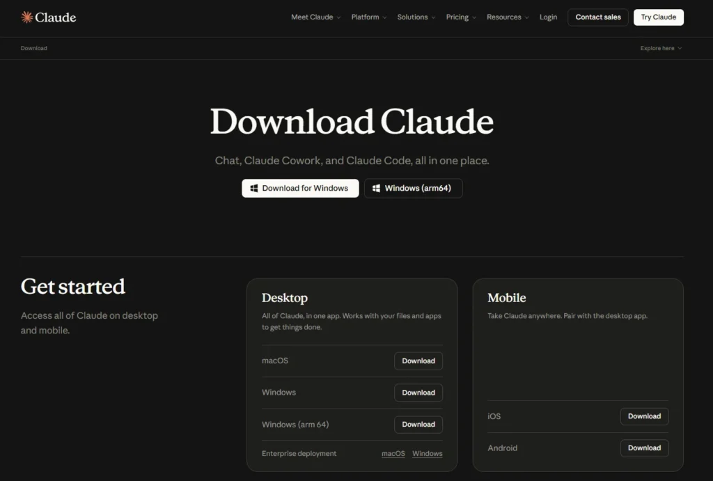 Installing the Claude Desktop app